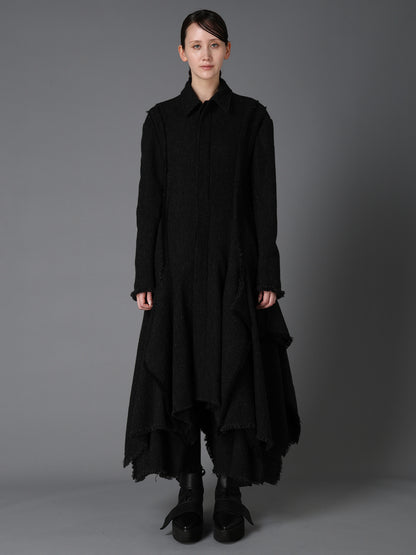 TOP DYED TWEED FLARED PANEL DRESS B