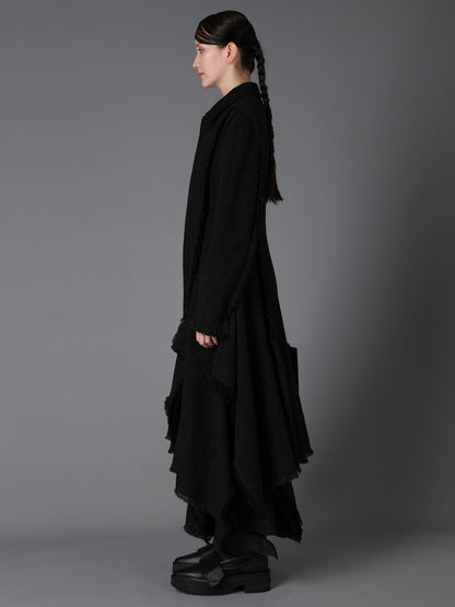 TOP DYED TWEED FLARED PANEL DRESS B