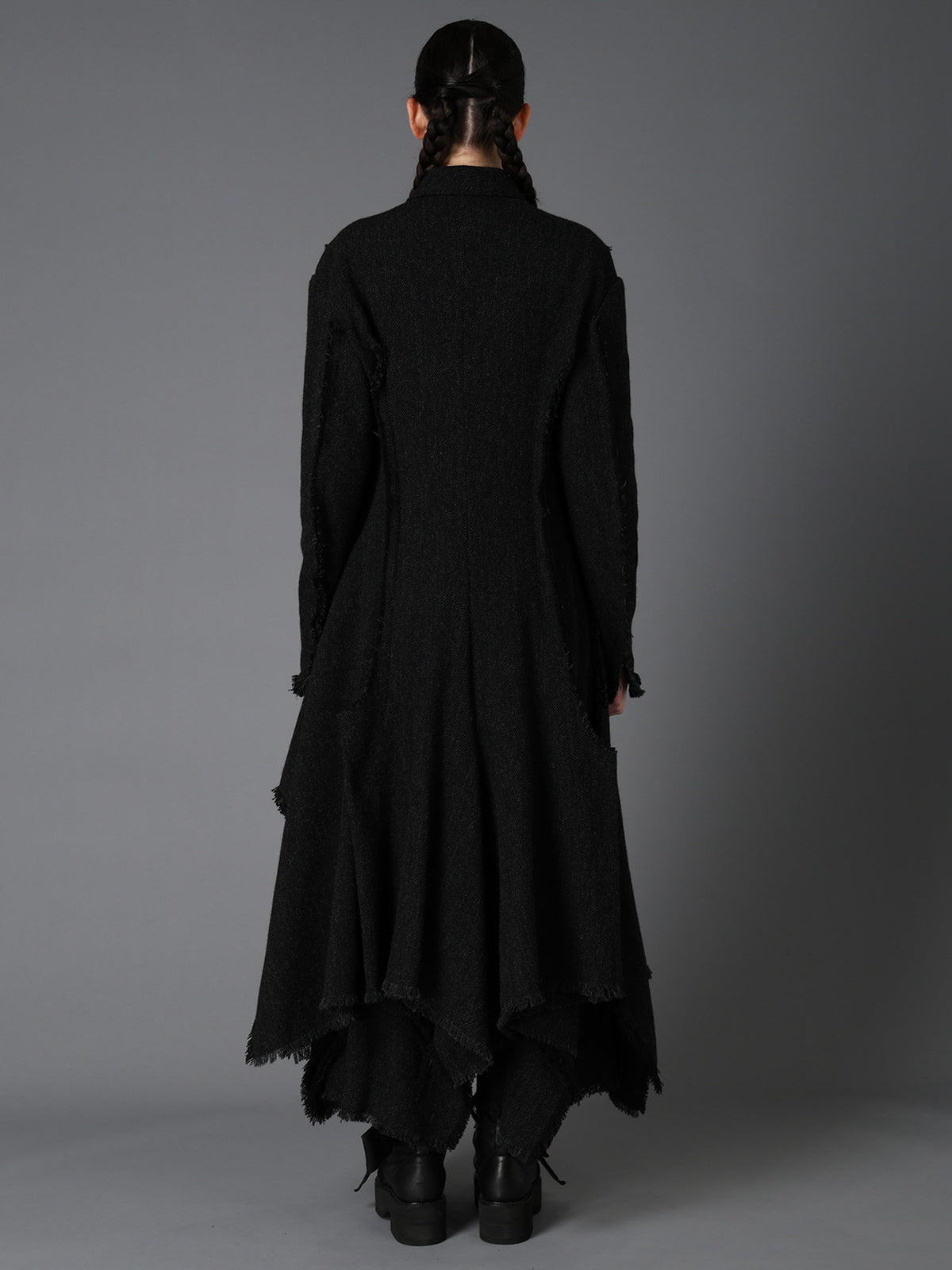 TOP DYED TWEED FLARED PANEL DRESS B