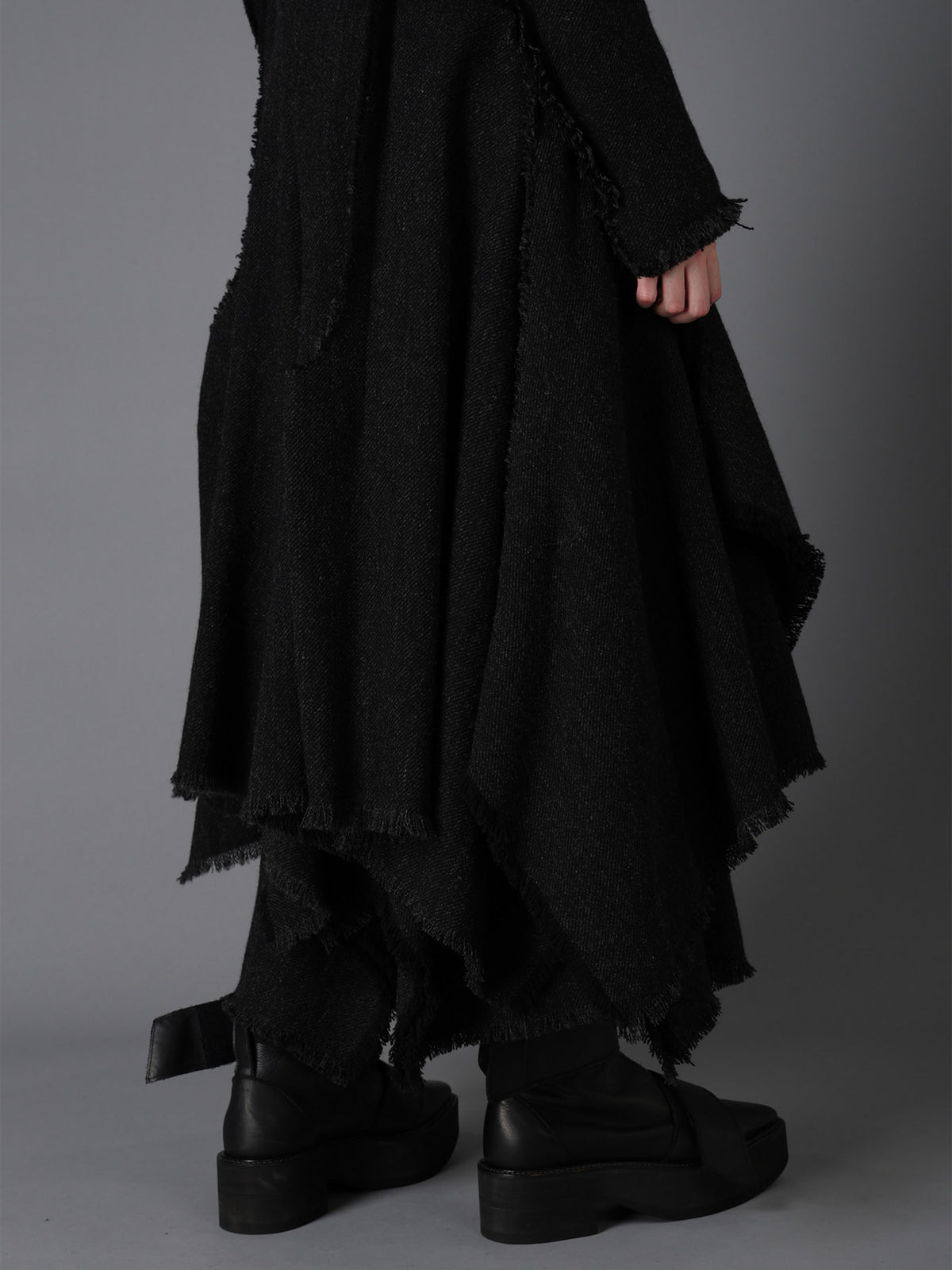 TOP DYED TWEED FLARED PANEL DRESS B