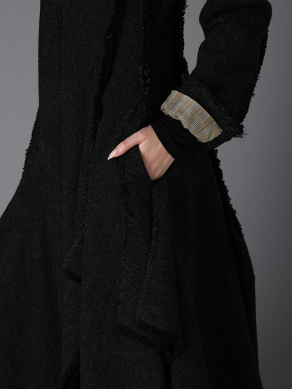 TOP DYED TWEED FLARED PANEL DRESS B