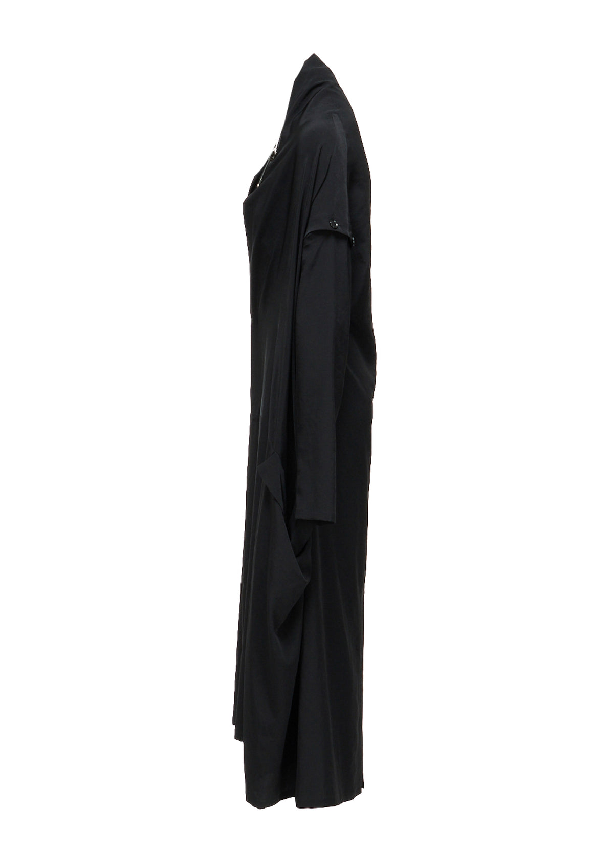TA/PE CREPE DE CHINE PIN Draped POCKET DRESS