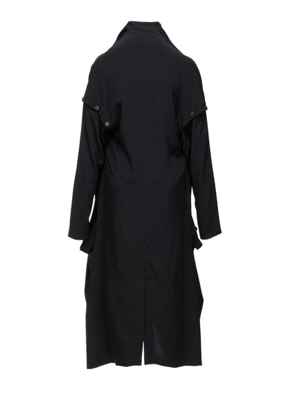 TA/PE CREPE DE CHINE PIN Draped POCKET DRESS