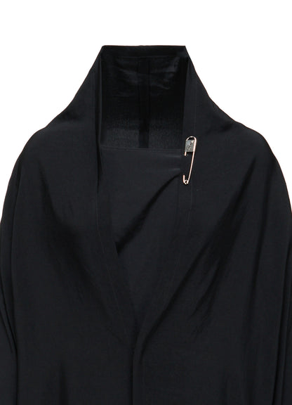 TA/PE CREPE DE CHINE PIN Draped POCKET DRESS
