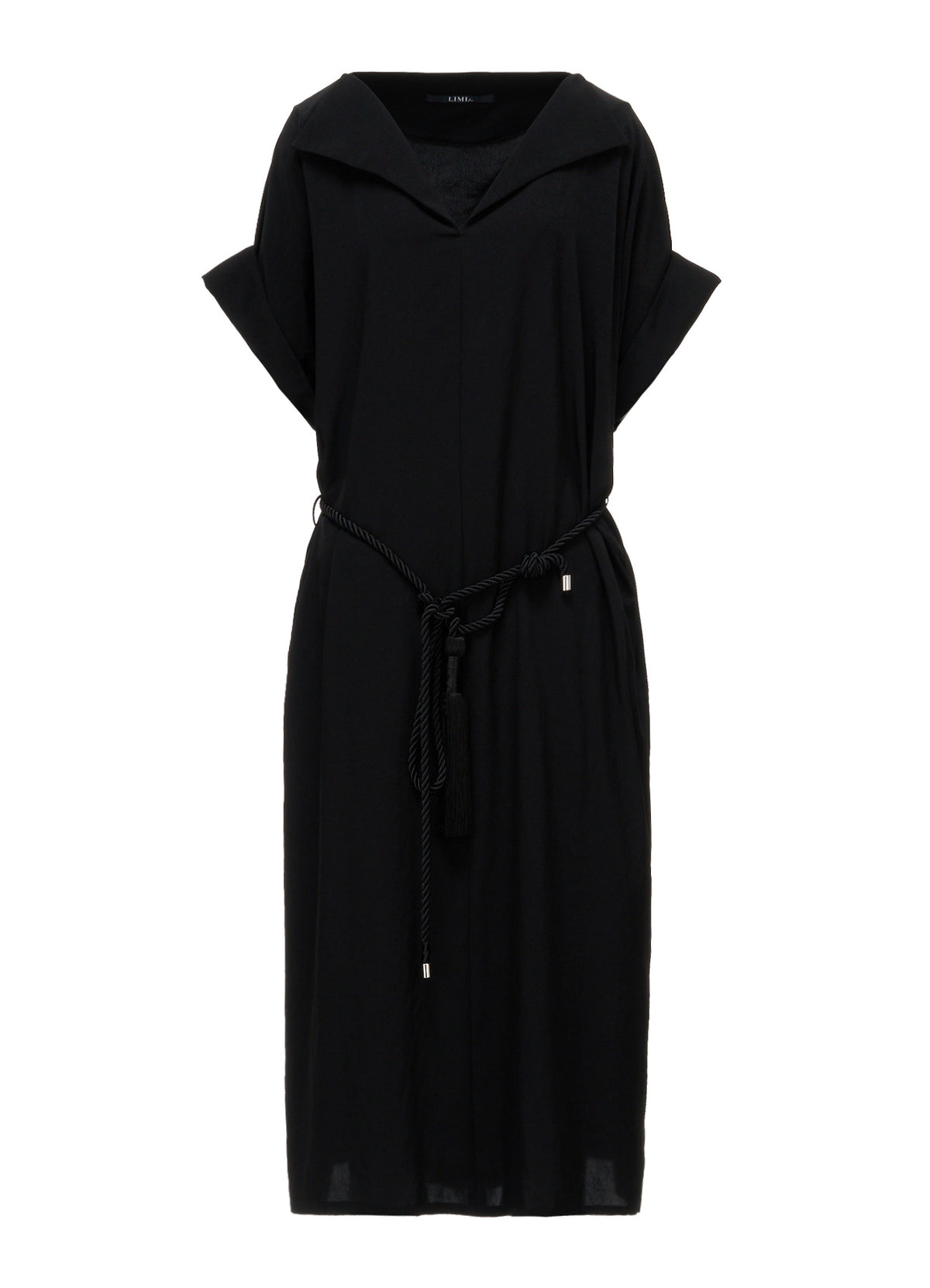 TA/PE CREPE DE CHINE OPEN COLLAR DRESS
