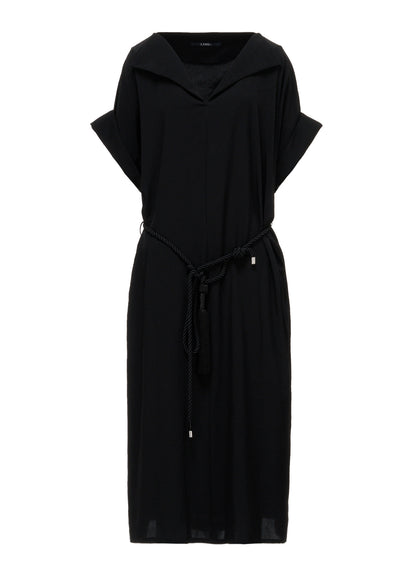 TA/PE CREPE DE CHINE OPEN COLLAR DRESS