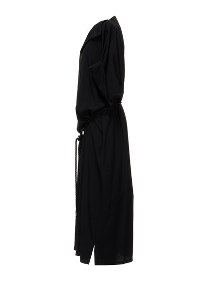 TA/PE CREPE DE CHINE OPEN COLLAR DRESS