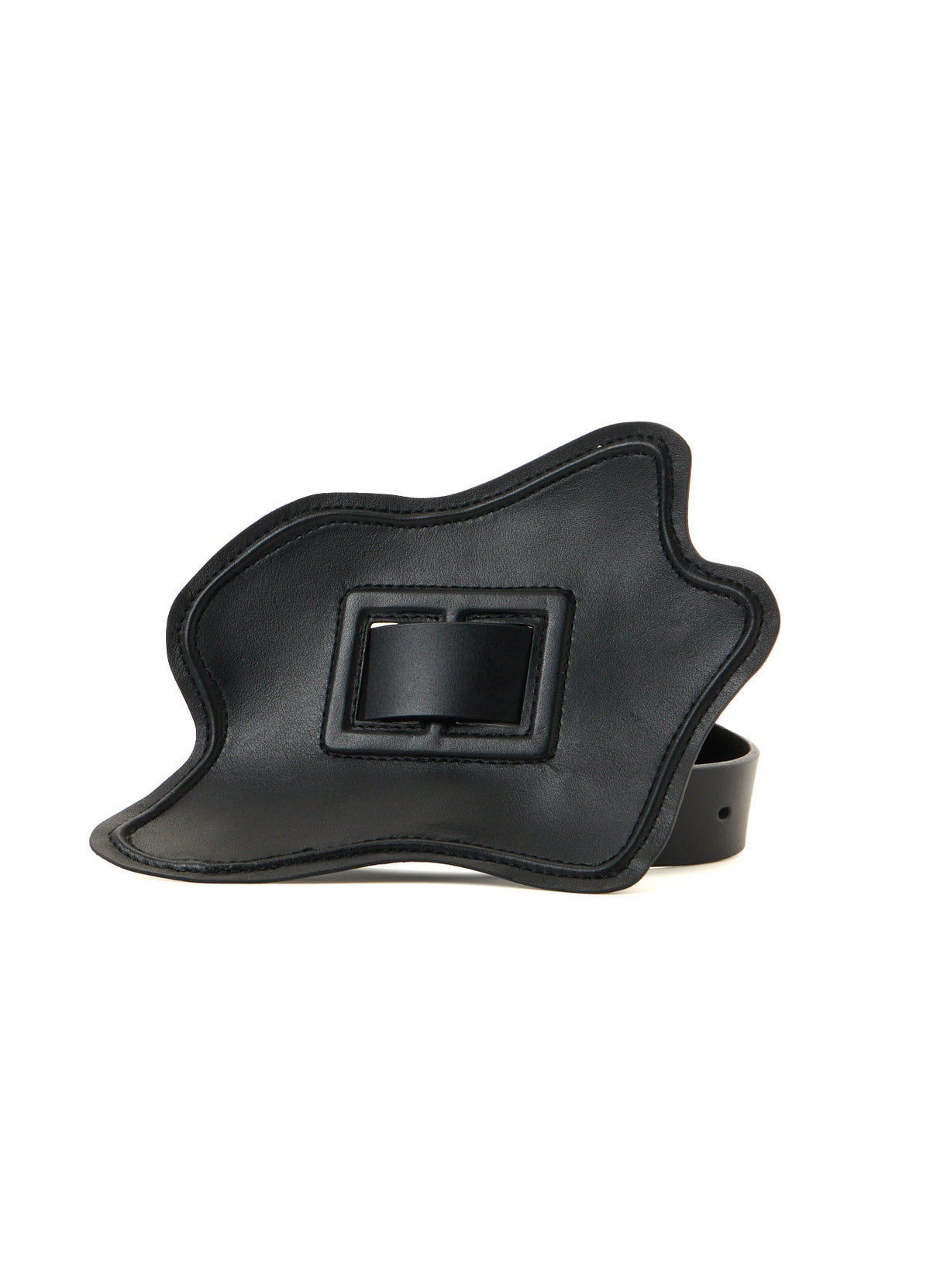 TANNED LEATHER COMBINATION ASYMMETRIC LEATHER WRAPPED BELT