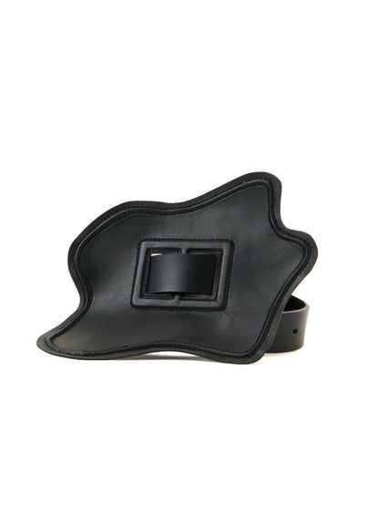 TANNED LEATHER COMBINATION ASYMMETRIC LEATHER WRAPPED BELT