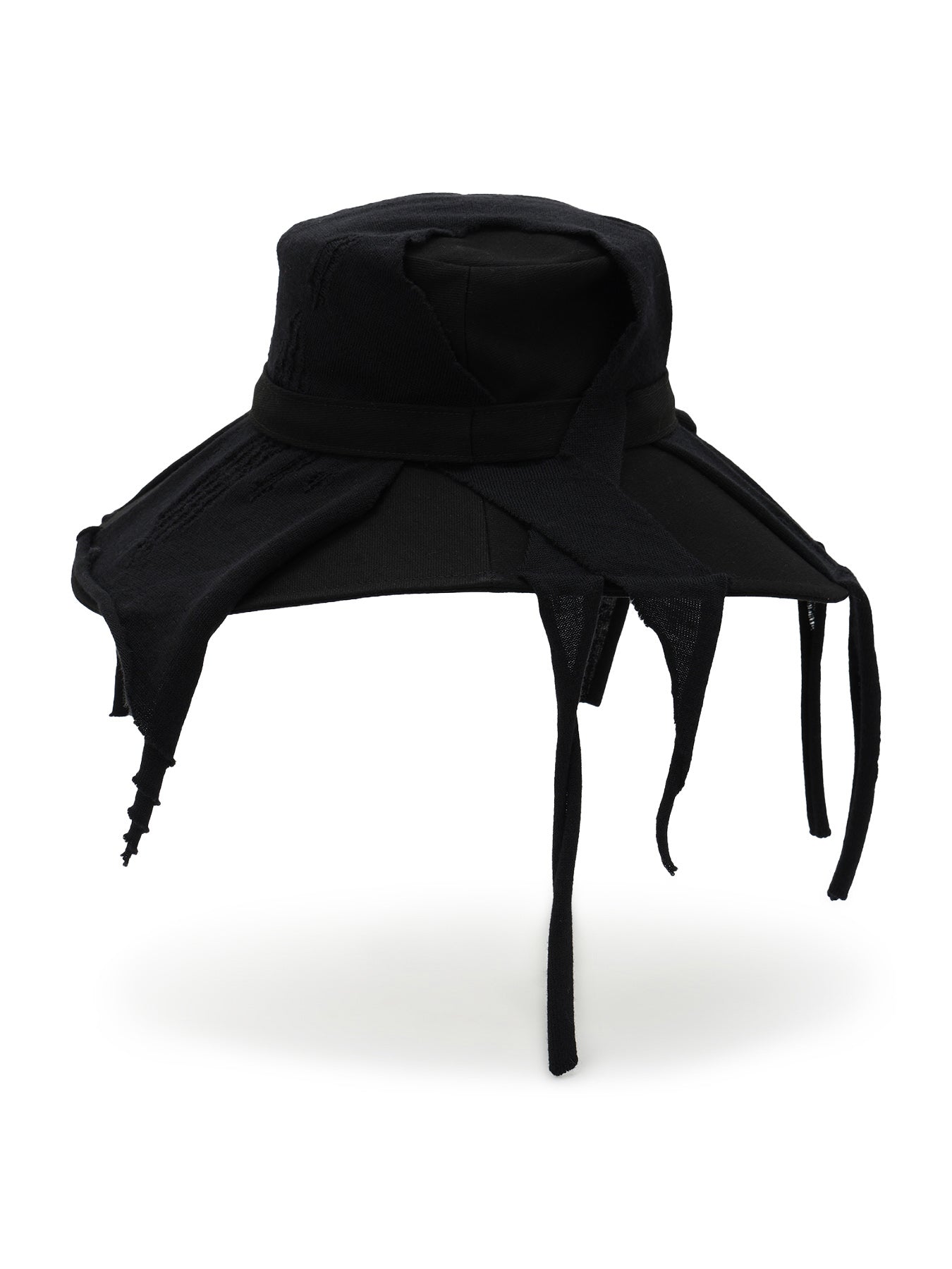 COTTON DENIM+ FLAT KNIT  WIDE BRIM HAT