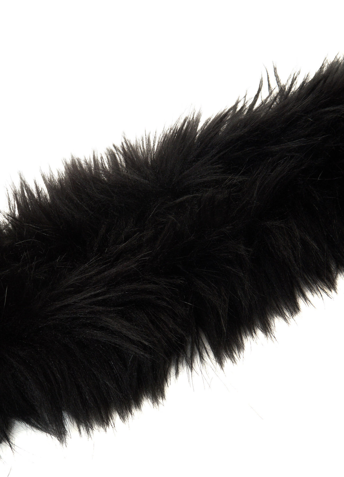 LONG FUR+MOIST TANNED KIP LEATHER RIBBON EARMUFFS