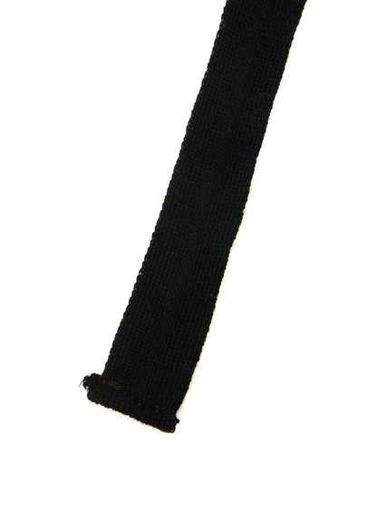 LONG FUR+MOIST TANNED KIP LEATHER RIBBON EARMUFFS