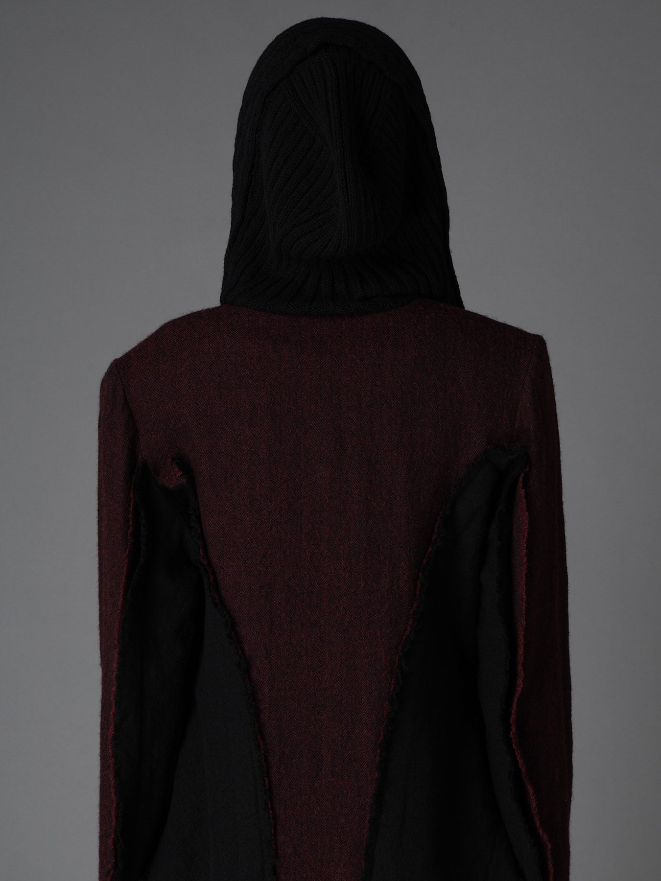 BOBBLE RIB KNIT HOODED SCARF