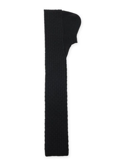 BOBBLE RIB KNIT HOODED SCARF