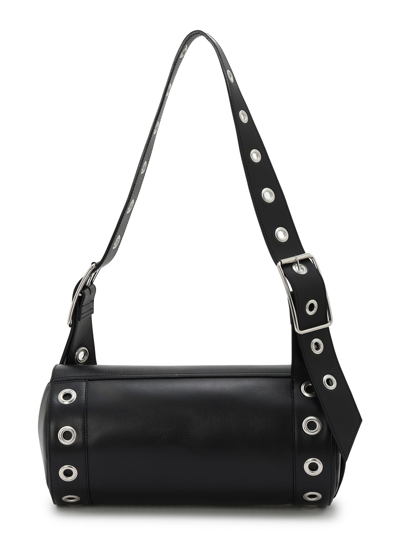 OIL TANNED LEATHER EYELET DETAIL ROUND BAG