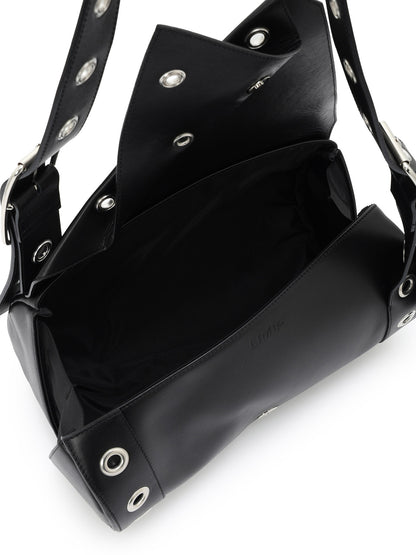 OIL TANNED LEATHER EYELET DETAIL ROUND BAG