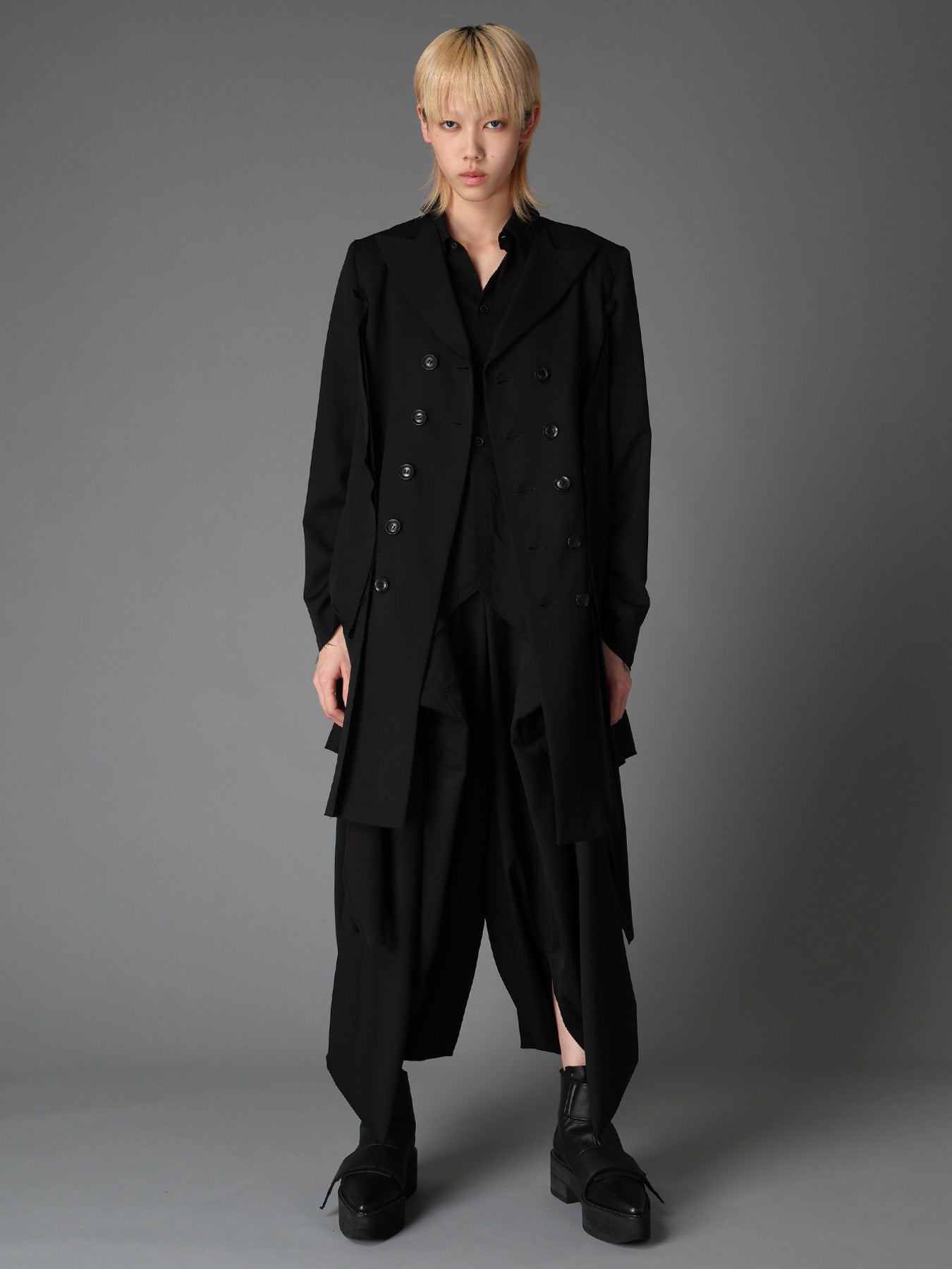 WOOL GABARDINE DOUBLE FRONT PANEL JACKET – THE SHOP YOHJI YAMAMOTO
