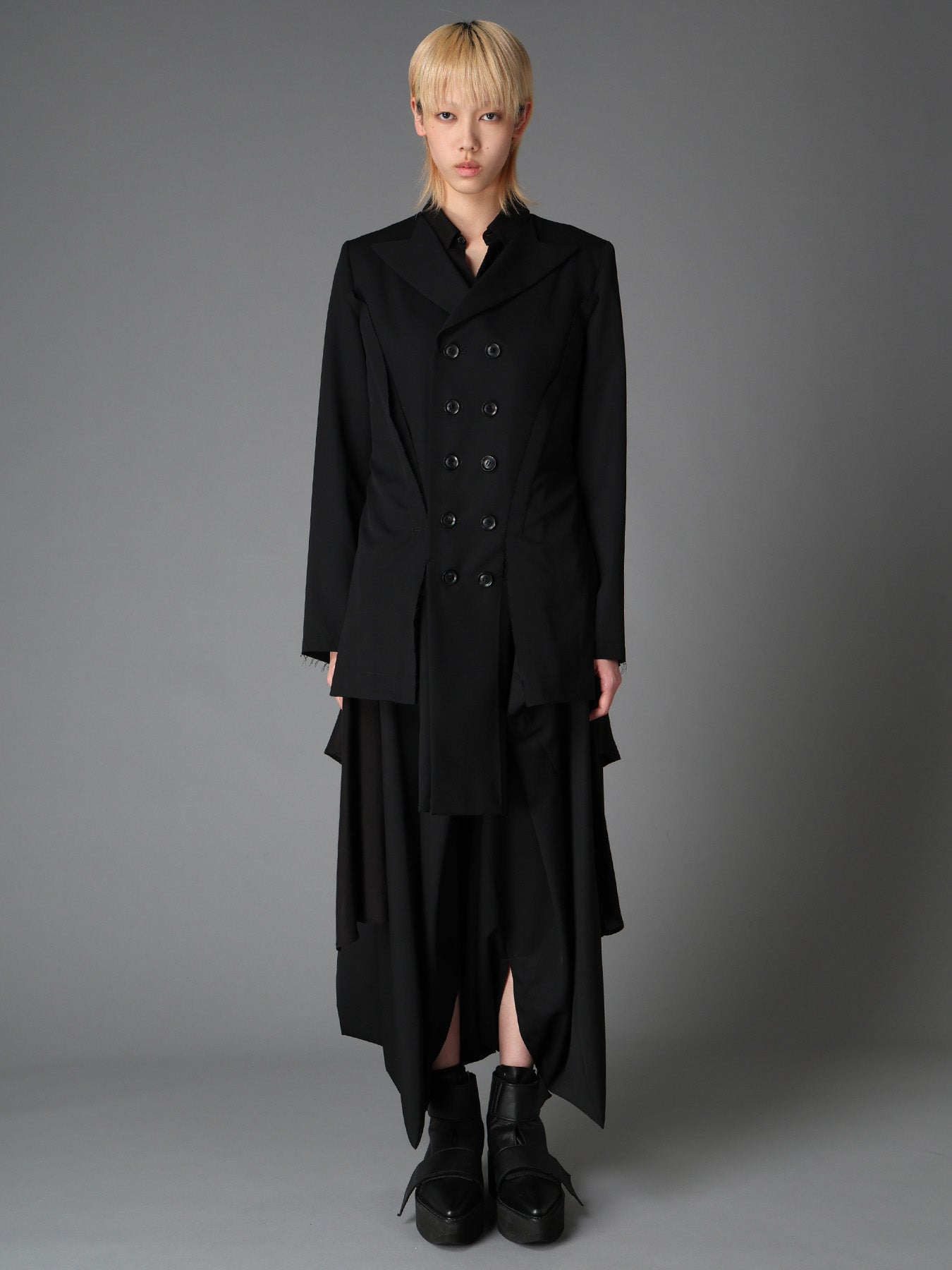 WOOL GABARDINE DOUBLE FRONT PANEL JACKET – THE SHOP YOHJI YAMAMOTO