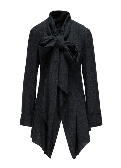 HERRINGBONE RIBBON DETAIL DOUBLE JACKET