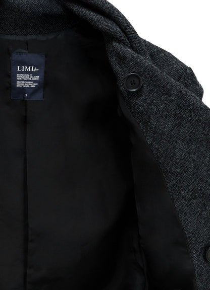 HERRINGBONE RIBBON DETAIL DOUBLE JACKET