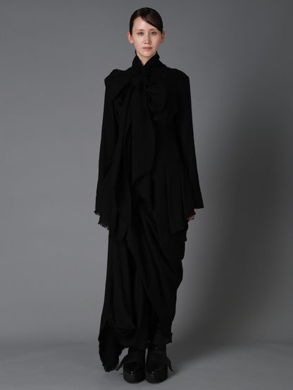 HERRINGBONE RIBBON DETAIL DOUBLE JACKET