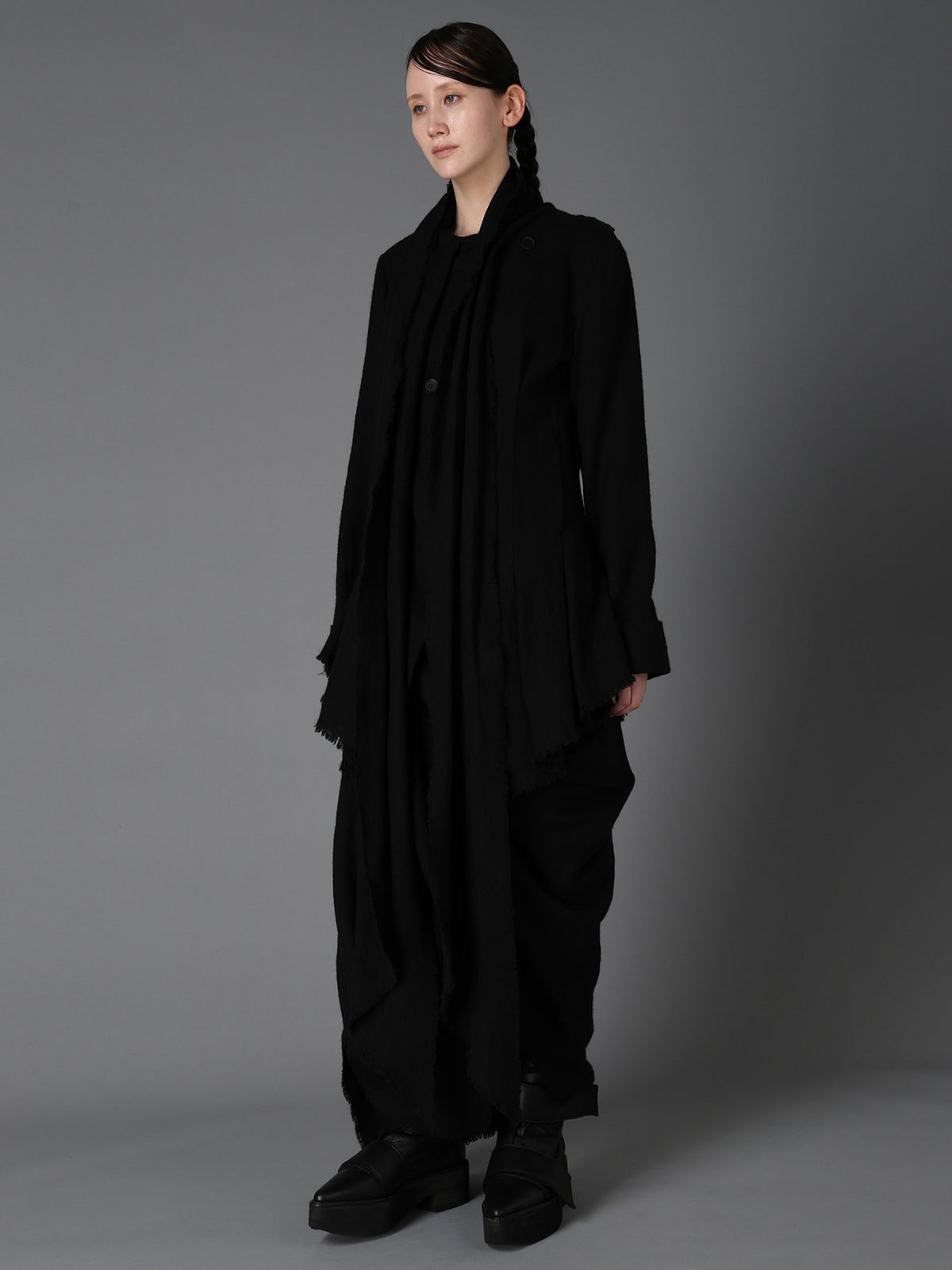 HERRINGBONE RIBBON DETAIL DOUBLE JACKET