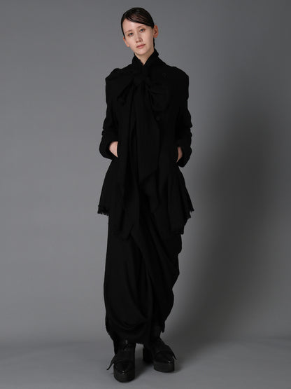 HERRINGBONE RIBBON DETAIL DOUBLE JACKET