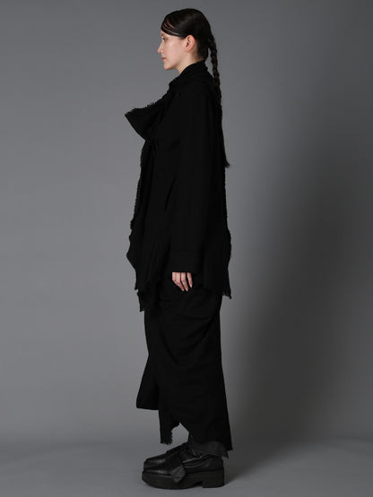HERRINGBONE RIBBON DETAIL DOUBLE JACKET