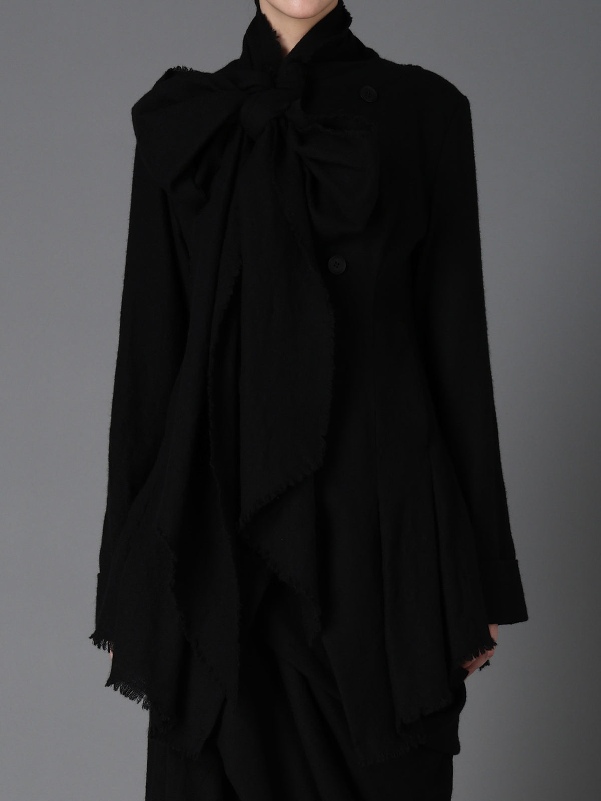 HERRINGBONE RIBBON DETAIL DOUBLE JACKET