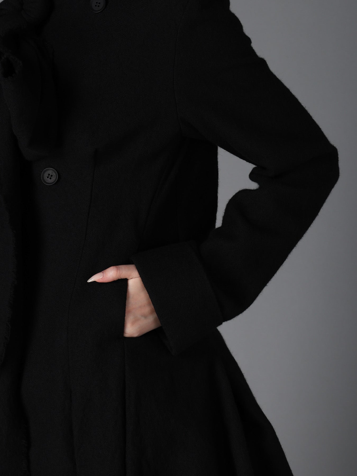 HERRINGBONE RIBBON DETAIL DOUBLE JACKET – THE SHOP YOHJI YAMAMOTO