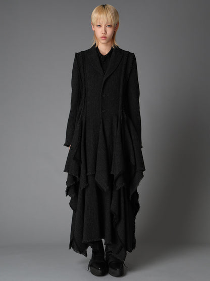 TOP DYED TWEED FLARED PANEL JACKET B