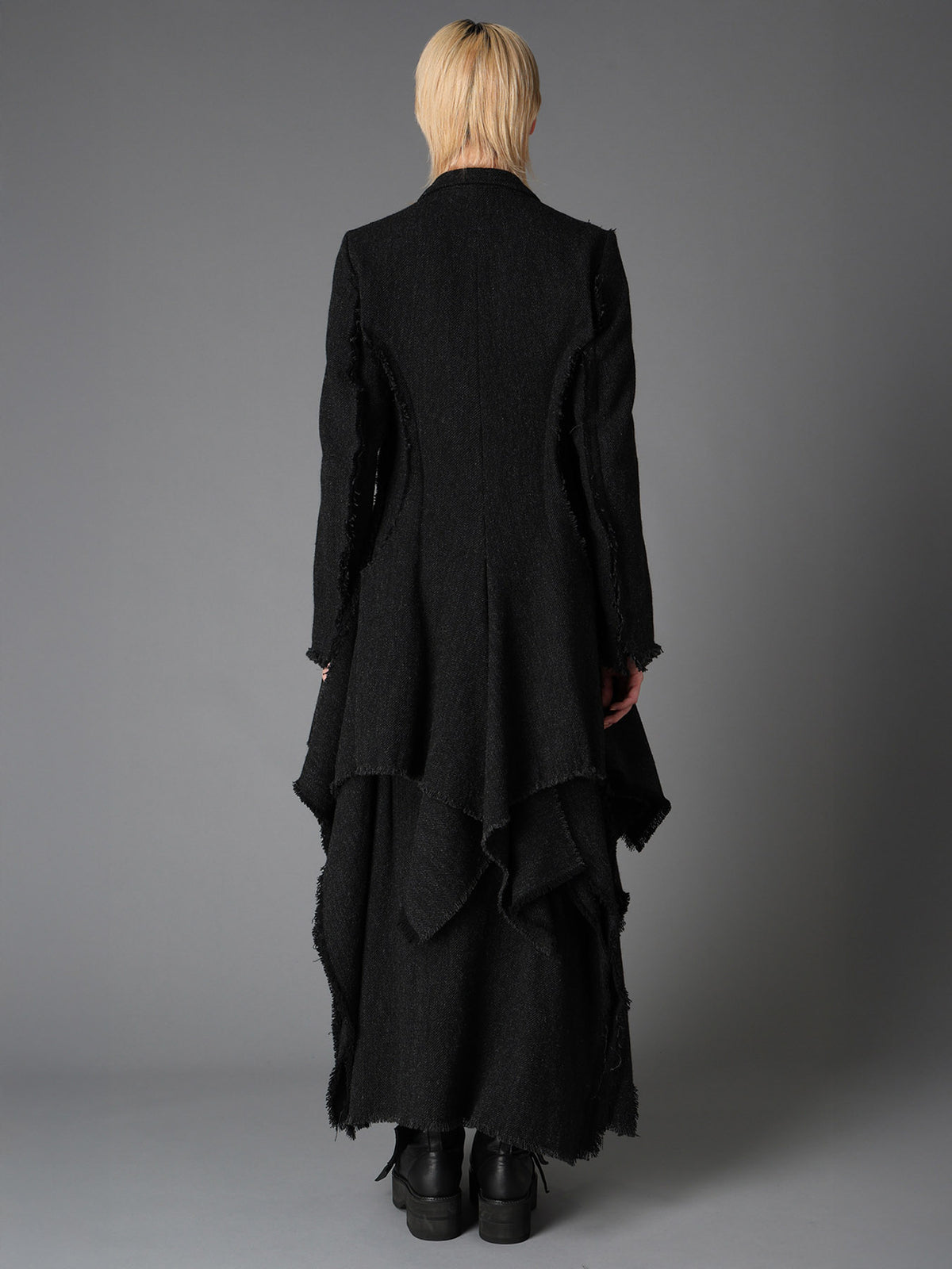 TOP DYED TWEED FLARED PANEL JACKET B