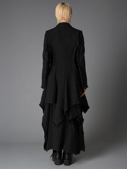 TOP DYED TWEED FLARED PANEL JACKET B