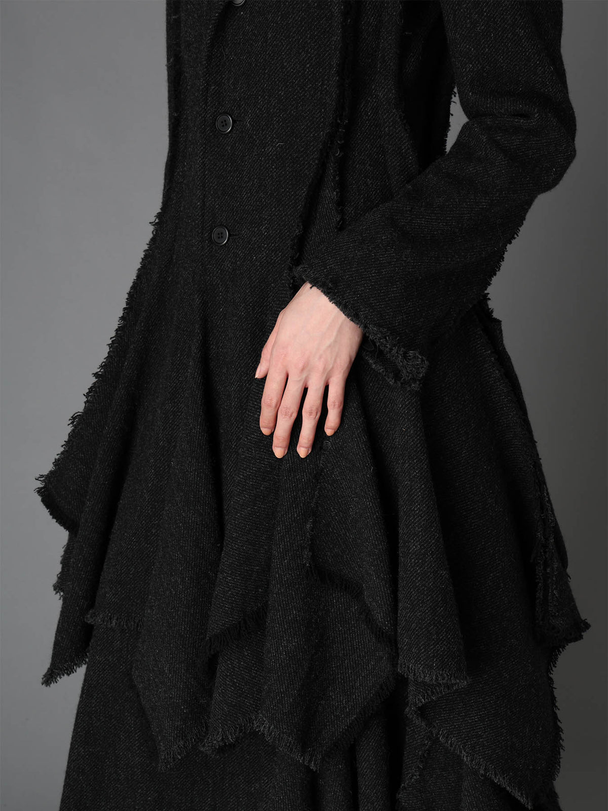TOP DYED TWEED FLARED PANEL JACKET B