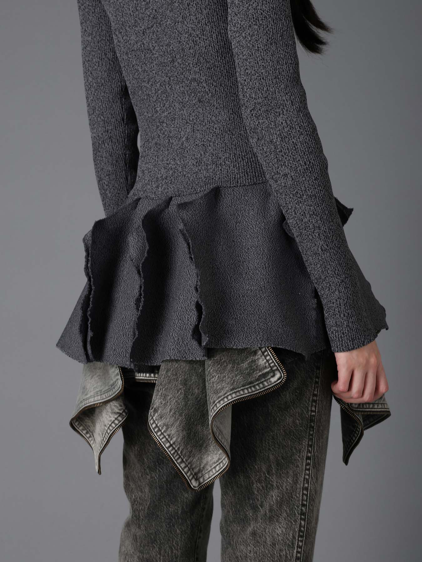 HIGH-GAUGE 3D KNIT FRILLED PULLOVER – THE SHOP YOHJI YAMAMOTO