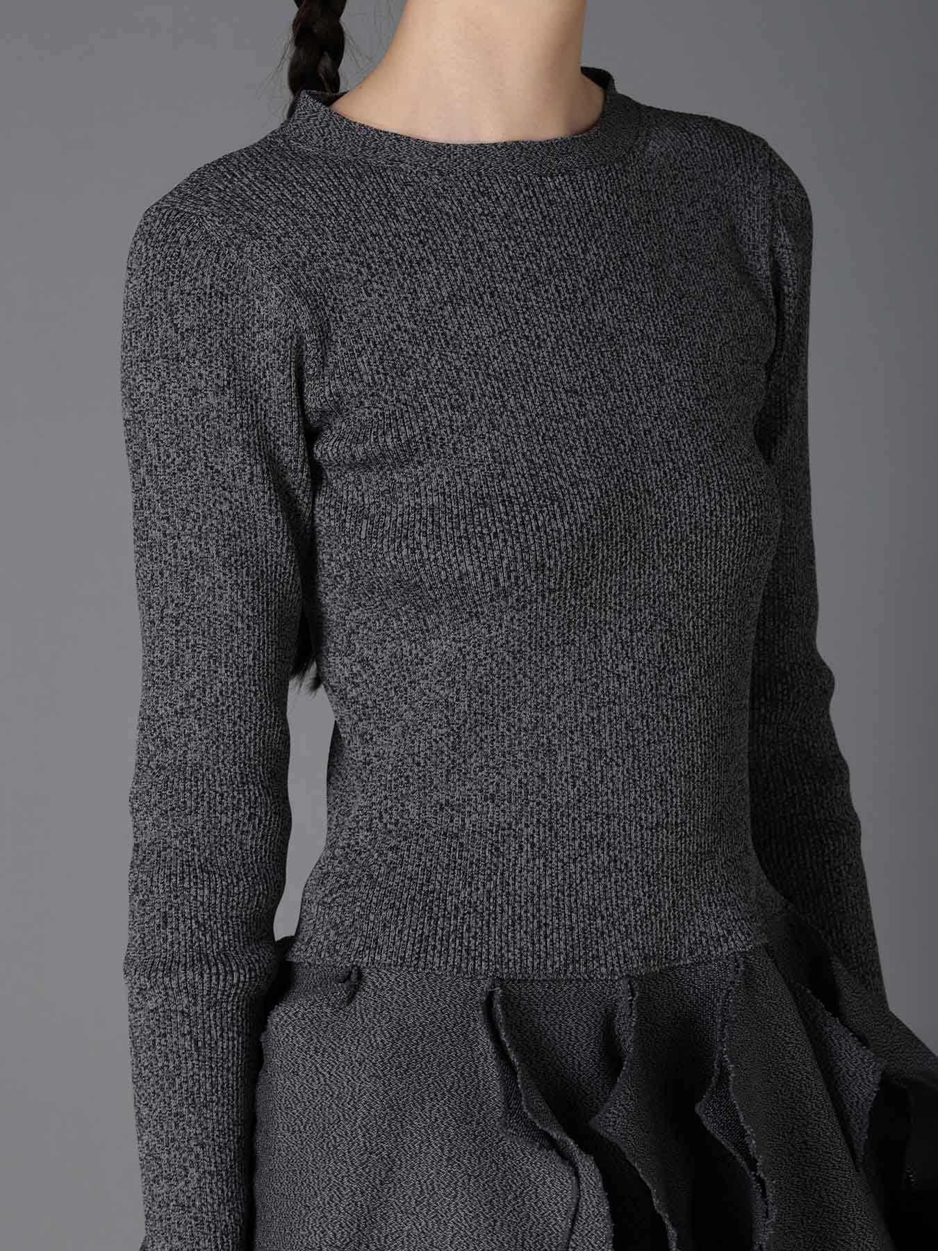 HIGH-GAUGE 3D KNIT FRILLED PULLOVER – THE SHOP YOHJI YAMAMOTO
