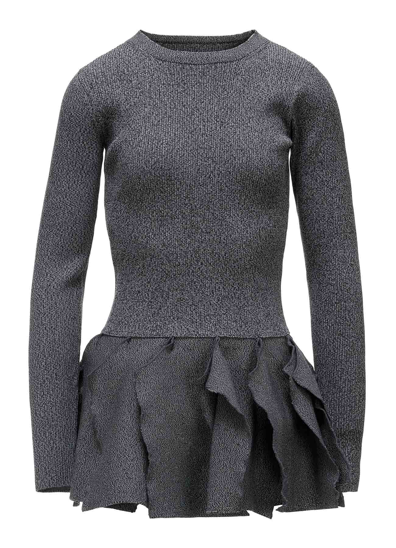 HIGH-GAUGE 3D KNIT FRILLED PULLOVER – THE SHOP YOHJI YAMAMOTO