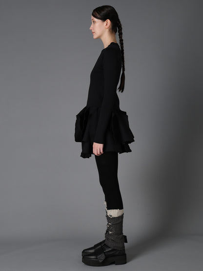 HIGH-GAUGE 3D KNIT FRILLED PULLOVER