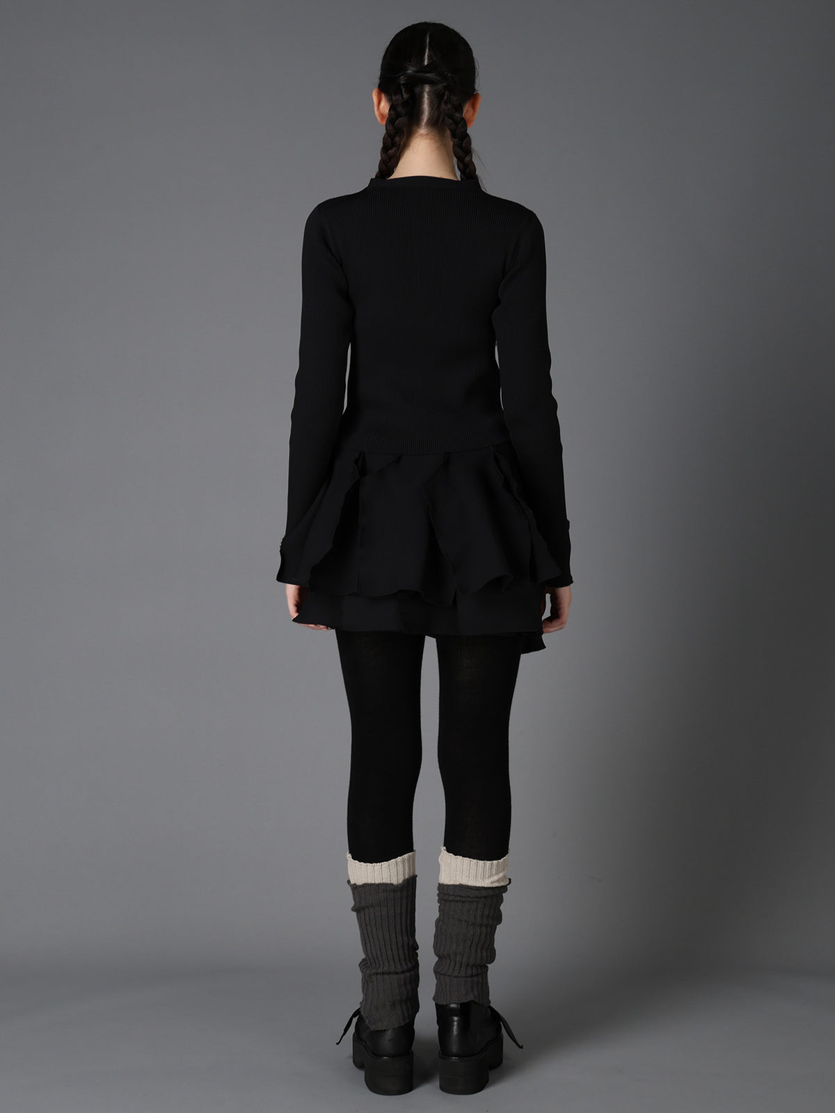 HIGH-GAUGE 3D KNIT FRILLED PULLOVER