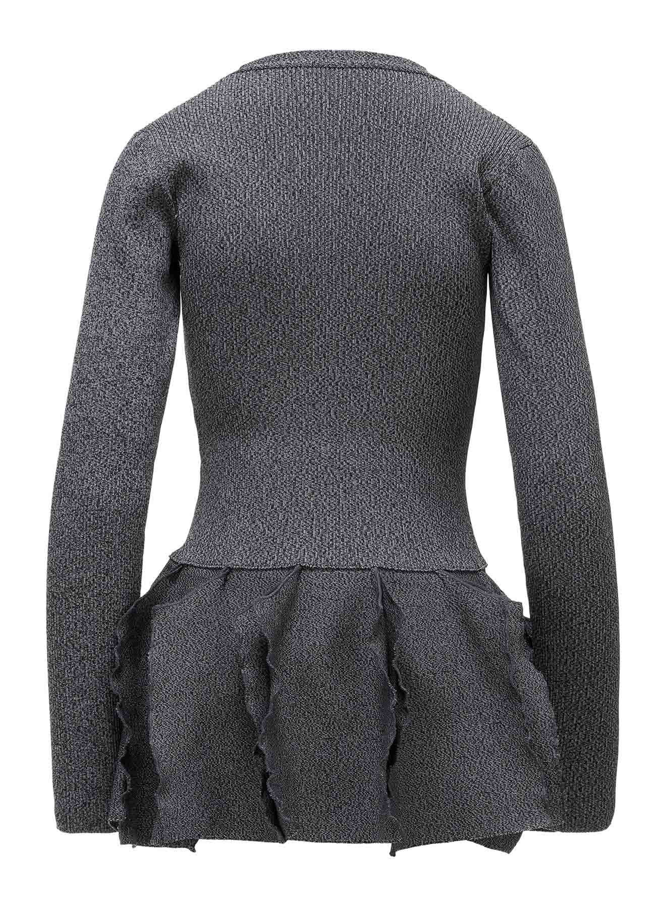 HIGH-GAUGE 3D KNIT FRILLED GARDIGAN