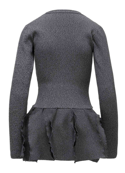 HIGH-GAUGE 3D KNIT FRILLED GARDIGAN