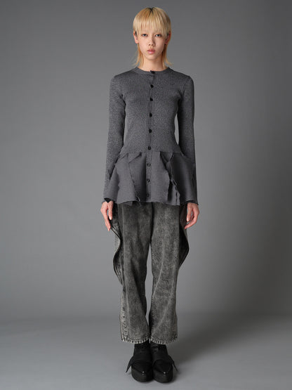 HIGH-GAUGE 3D KNIT FRILLED GARDIGAN