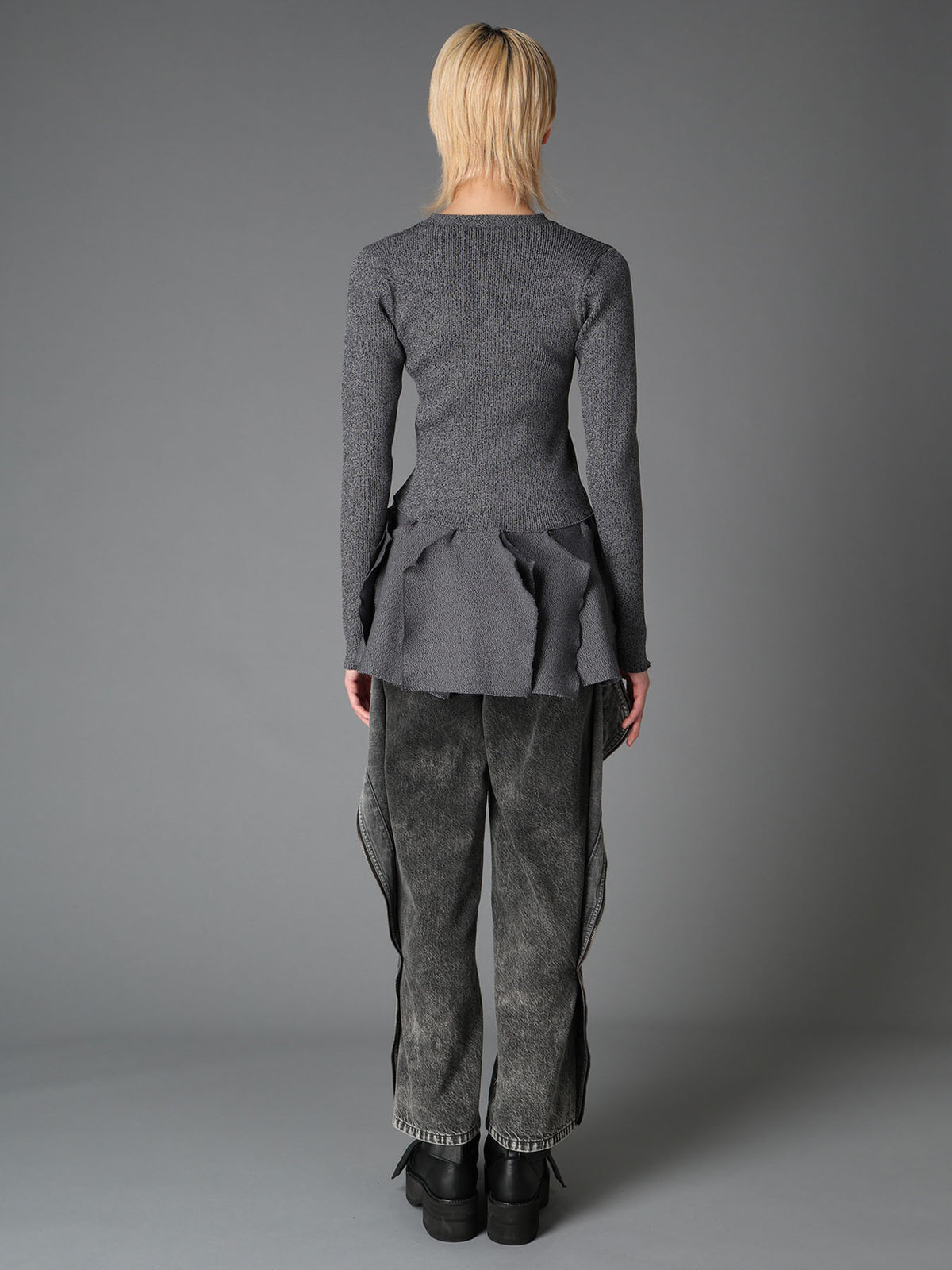 HIGH-GAUGE 3D KNIT FRILLED GARDIGAN