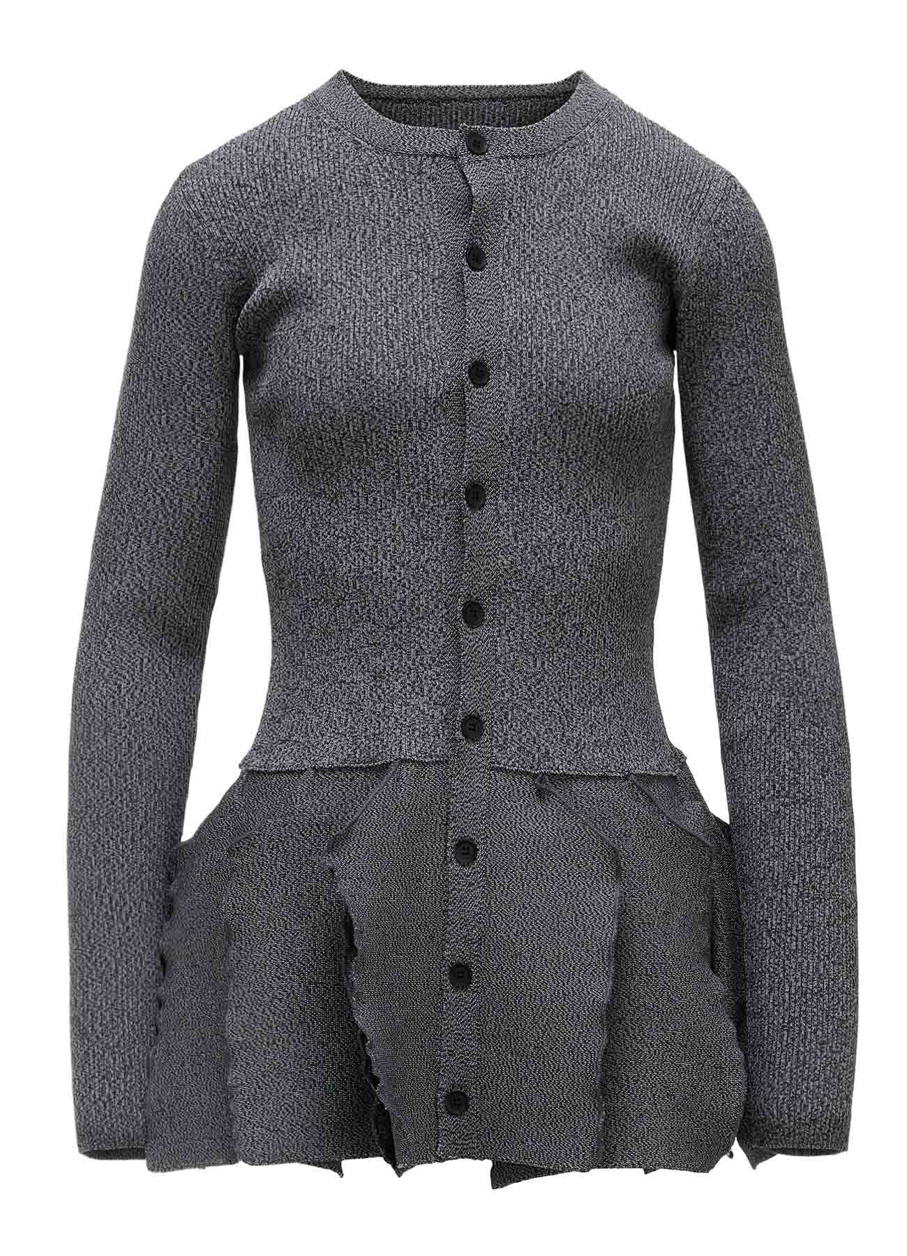 HIGH-GAUGE 3D KNIT FRILLED GARDIGAN