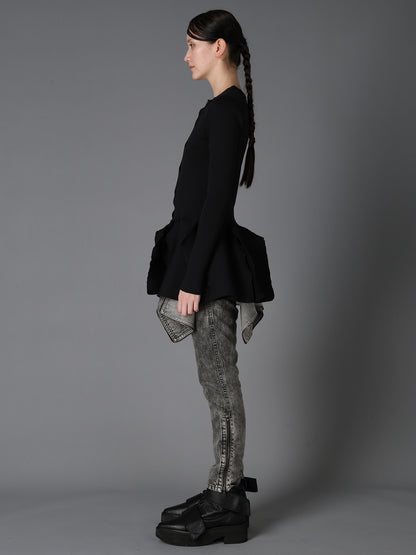 HIGH-GAUGE 3D KNIT FRILLED GARDIGAN
