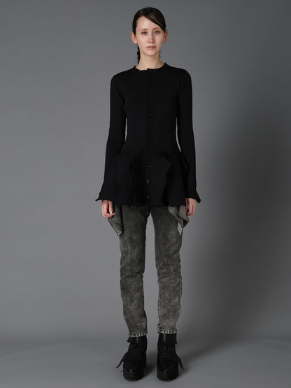 HIGH-GAUGE 3D KNIT FRILLED GARDIGAN