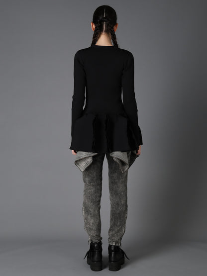 HIGH-GAUGE 3D KNIT FRILLED GARDIGAN