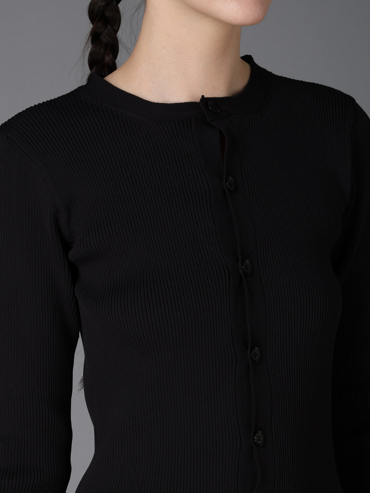 HIGH-GAUGE 3D KNIT FRILLED GARDIGAN