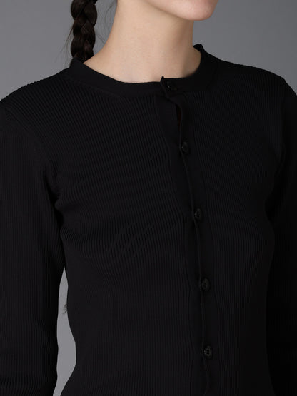 HIGH-GAUGE 3D KNIT FRILLED GARDIGAN