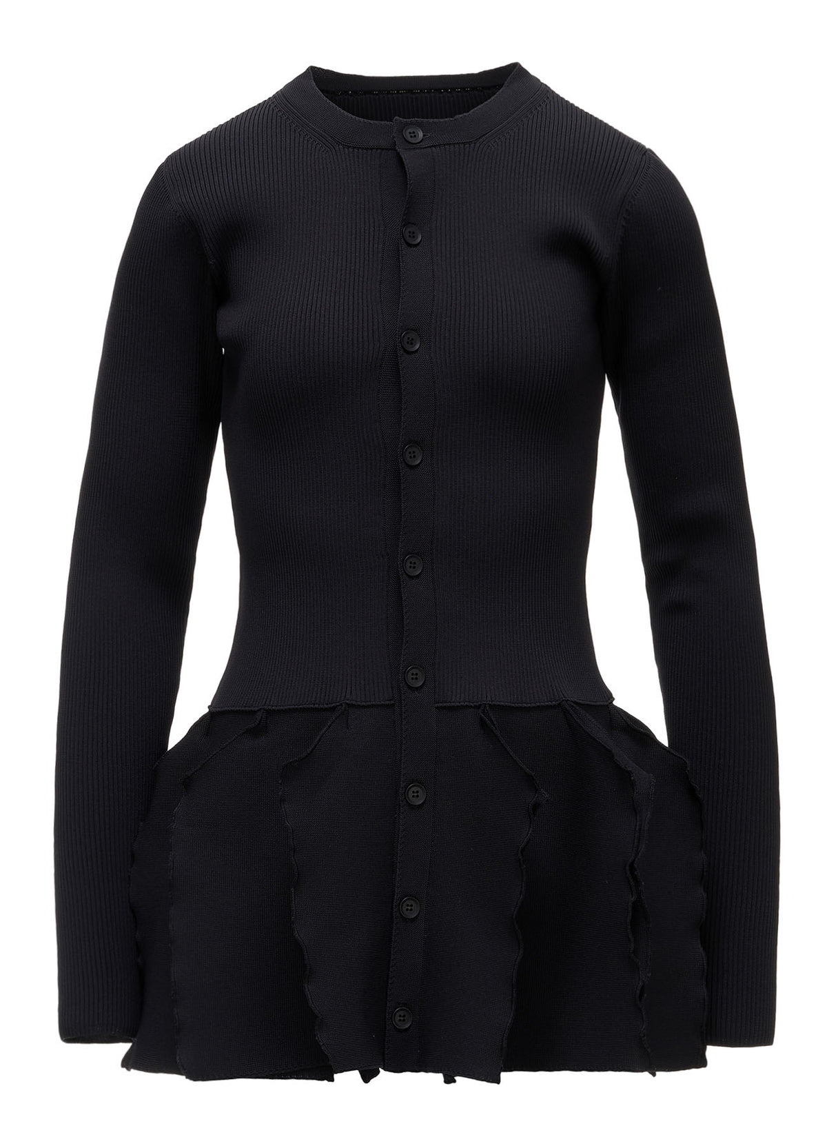 HIGH-GAUGE 3D KNIT FRILLED GARDIGAN